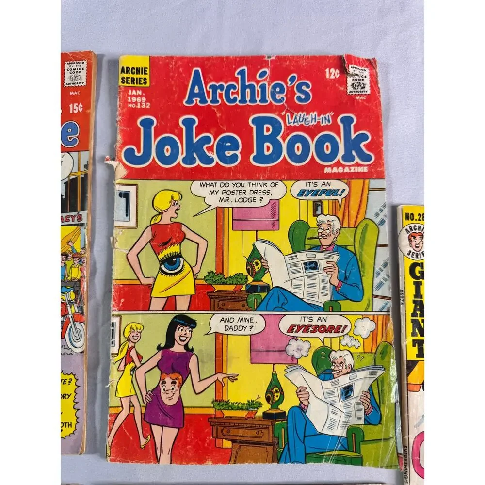 Vintage Archie Comic Book Lot of 5 1969-1973 Archie Pep Life Joke Reader Copies